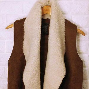 Chelsea + Theodore Faux Shearling Sweater Vest
